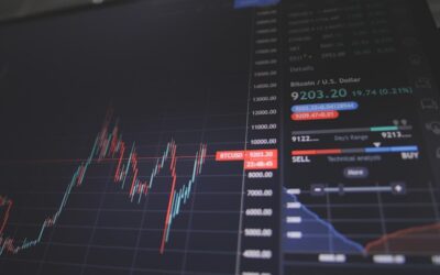 computer screen showing stock market graph